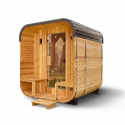Outdoor Cedar Sauna Designed for Home Wellness, 9kW Electric Heater, Wi-Fi Control, 2-4 Person Capacity