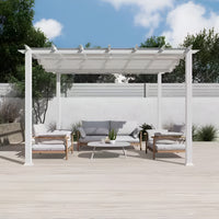 Aluminum Pergola Built for Outdoor Living, 11x11 Coverage, Retractable Soft-Top, Heavy-Gauge Frame