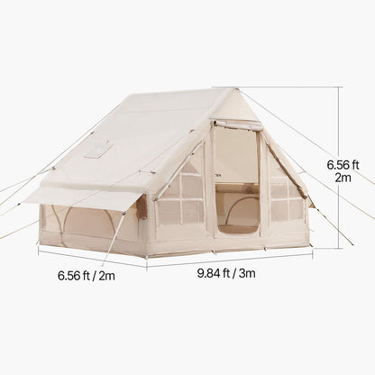 Inflatable Tents for 3-5 Person Camping Tent Blow up Tent W/ Pump & Stove Jack